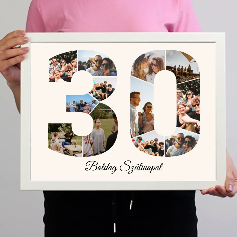 Harmincas szülinapi montázs falikép