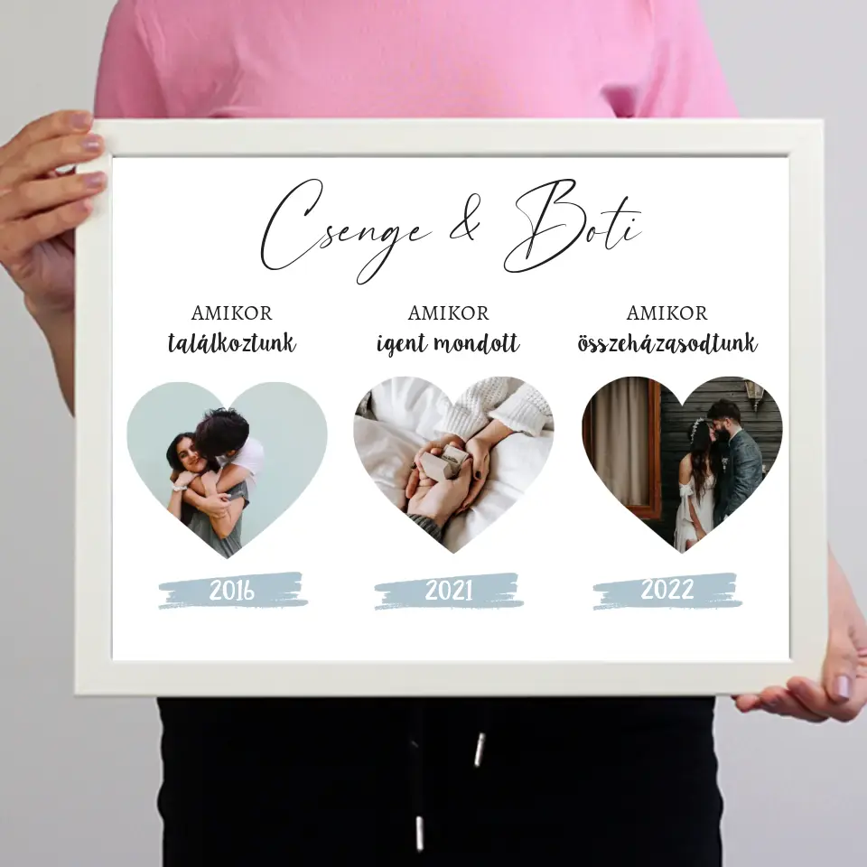 Mérföldkő falikép három eseménnyel