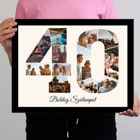 Negyvenes szülinapi montázs falikép