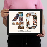 Negyvenes szülinapi montázs falikép