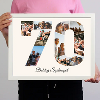 Hetvenes szülinapi montázs falikép