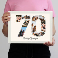 Hetvenes szülinapi montázs falikép