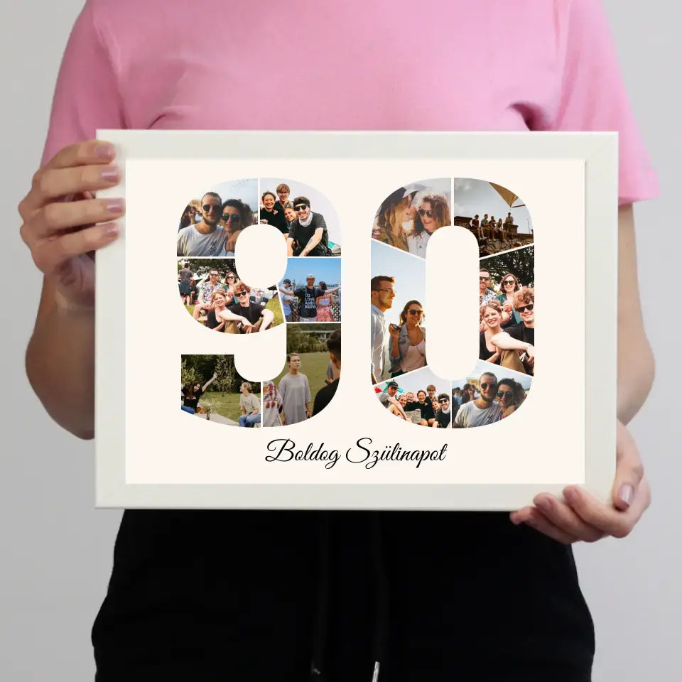 Kilencvenes szülinapi montázs falikép