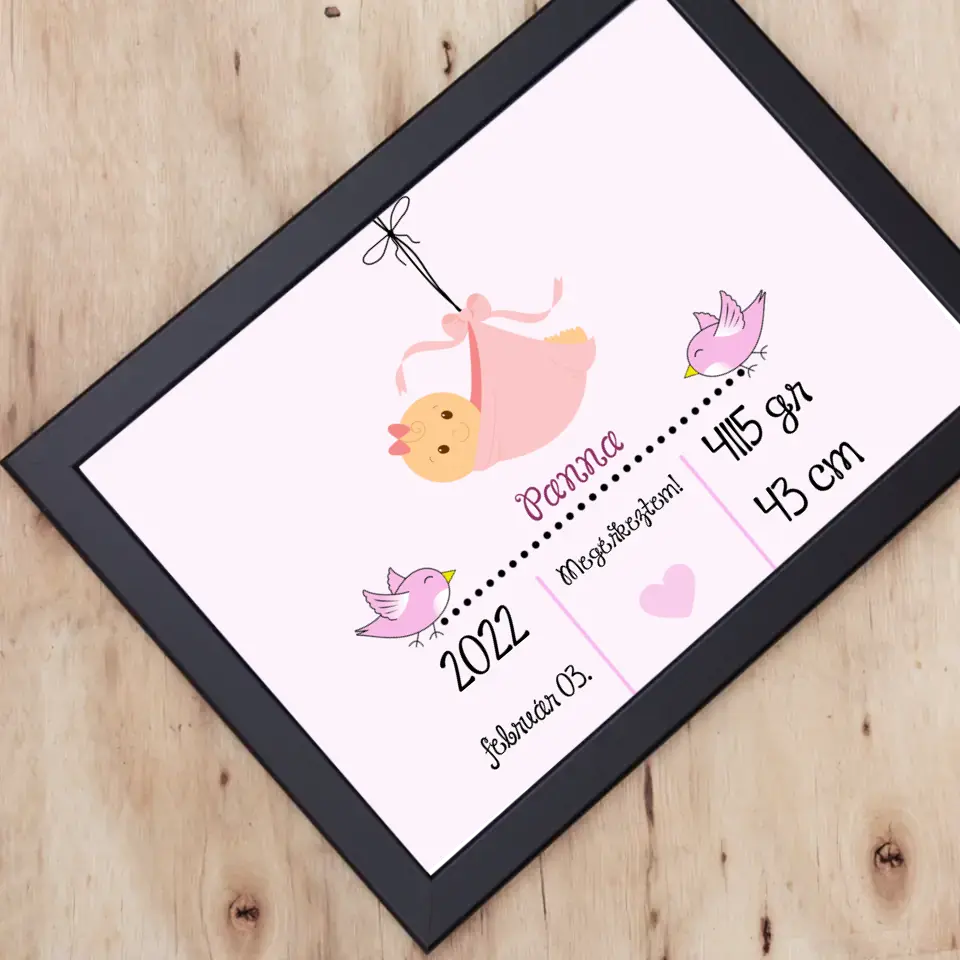 Megérkeztem! babás falikép