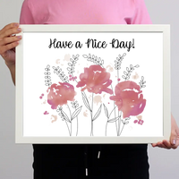 Festett virágos falikép