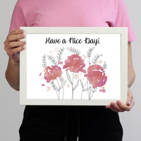 Festett virágos falikép