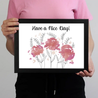 Festett virágos falikép