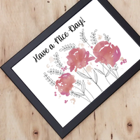 Festett virágos falikép