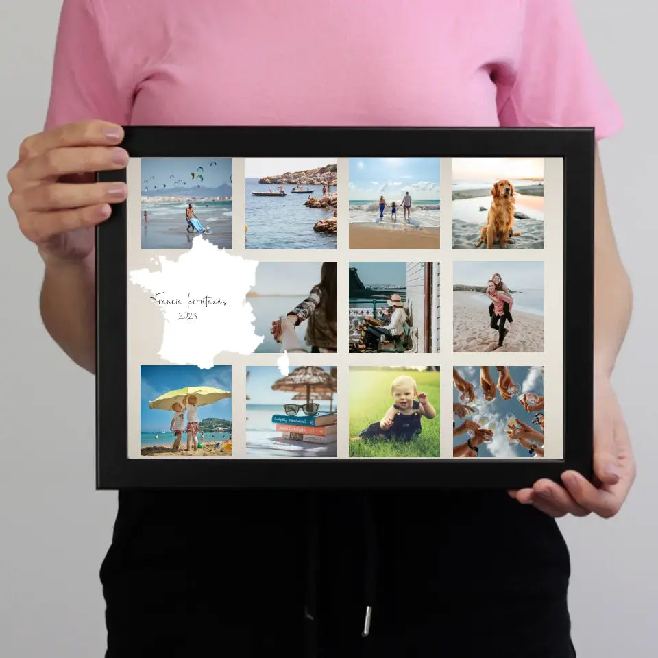 11 képes montázs falikép Franciaország térképpel