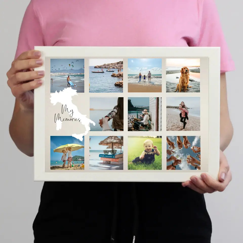 11 képes montázs falikép Olaszország térképpel