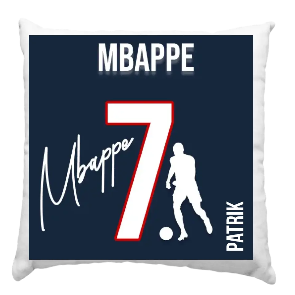 Mbappe mezes párna aláírással 