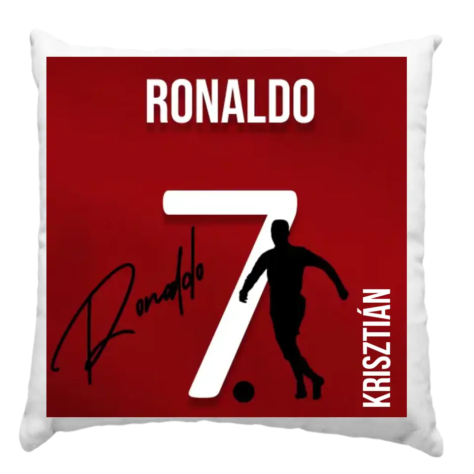 Ronaldo mezes párna aláírással 