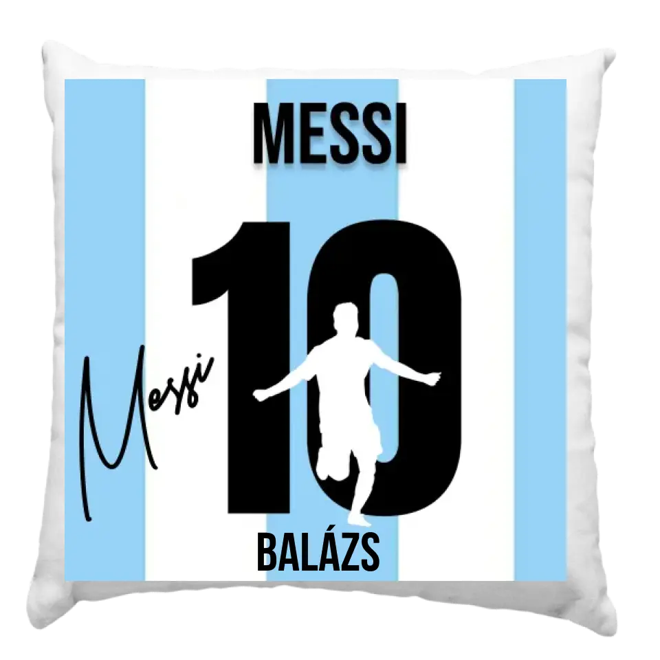 Messi mezes párna aláírással