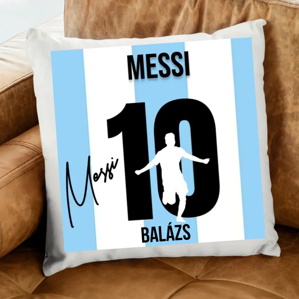 Messi mezes párna aláírással