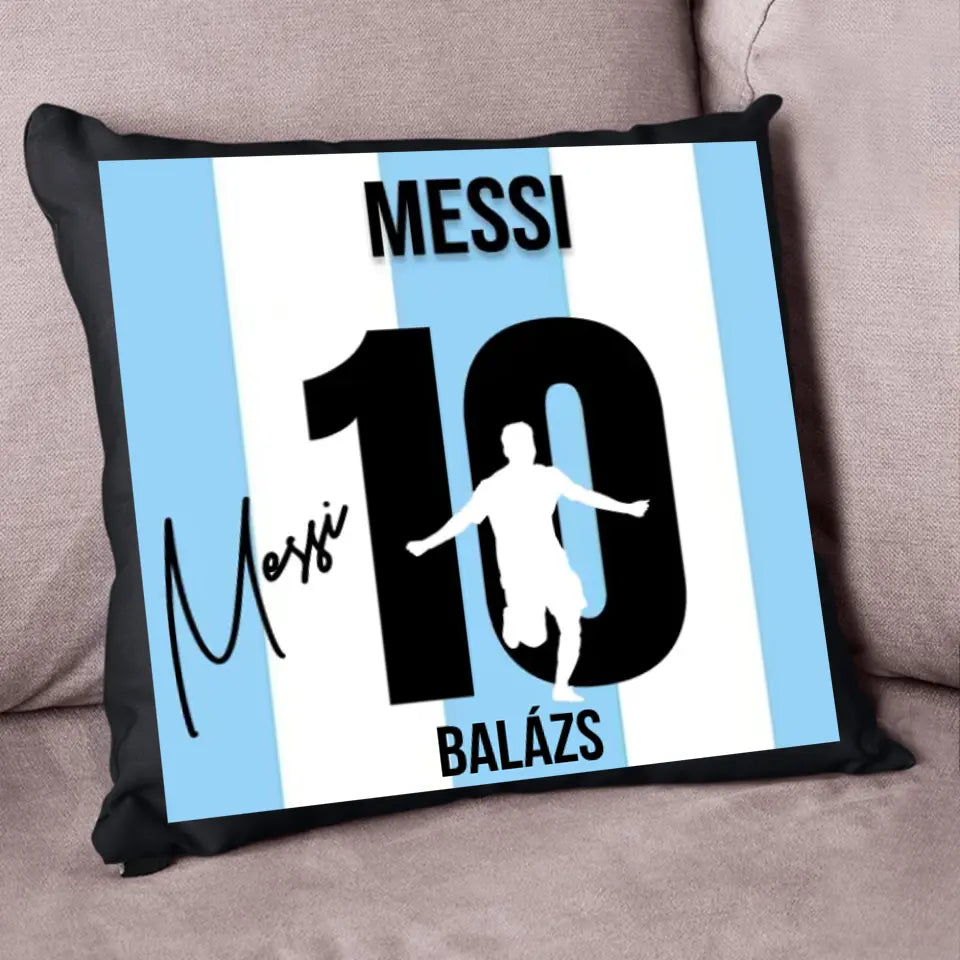 Messi mezes párna aláírással