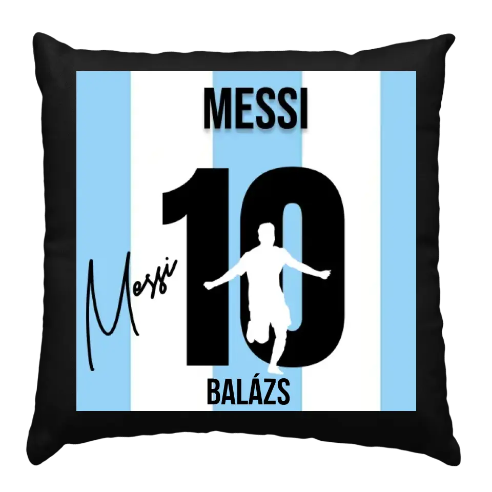 Messi mezes párna aláírással