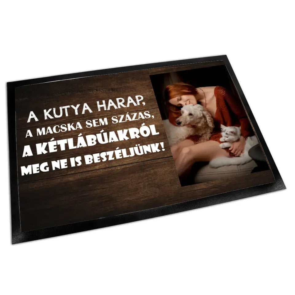 A kutya harap, a macska sem százas, a kétlábuúakról meg ne is beszéljünk lábtörlő képpel