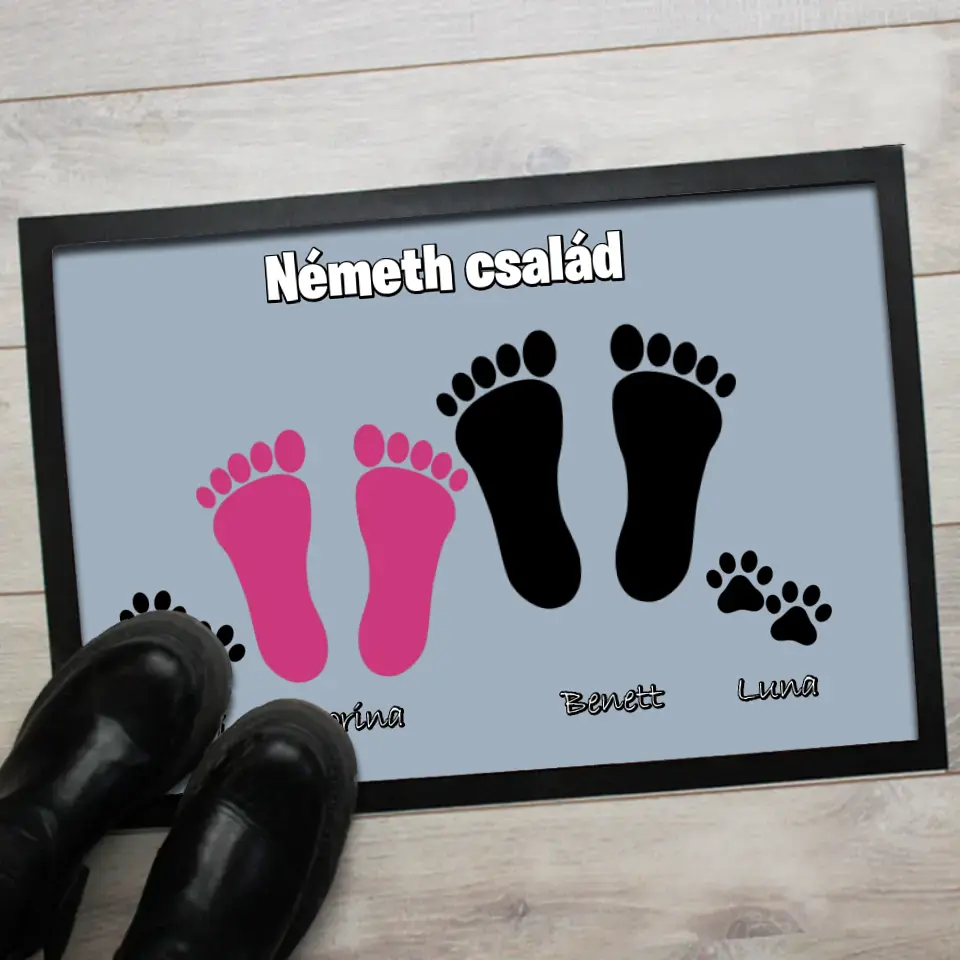 Családi lábnyomos lábtörlő