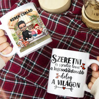 Egyedi ajándék bögre személyre szabható karakterekkel - cuki család Apával