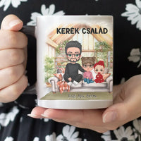 Egyedi ajándék bögre személyre szabható karakterekkel - cuki család Apával