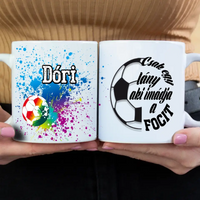 Egyedi neves focis bögre lányoknak