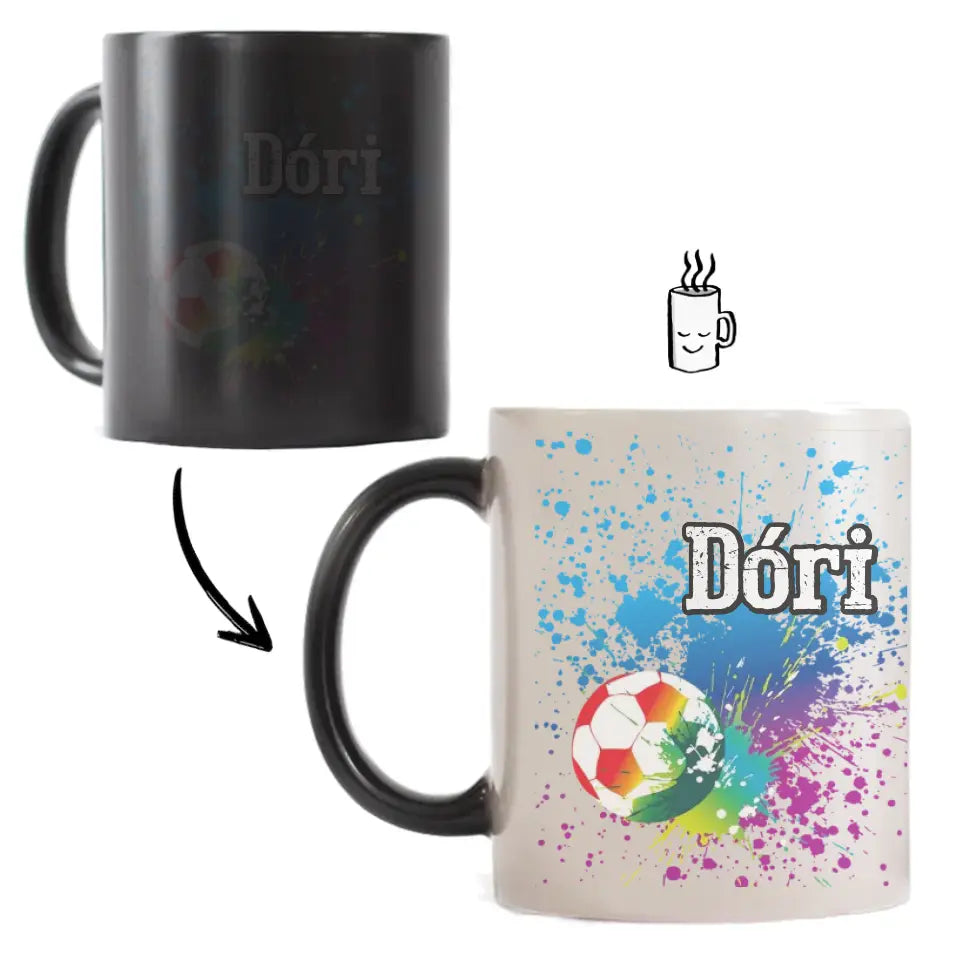 Egyedi neves focis bögre lányoknak