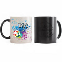 Egyedi neves focis bögre lányoknak