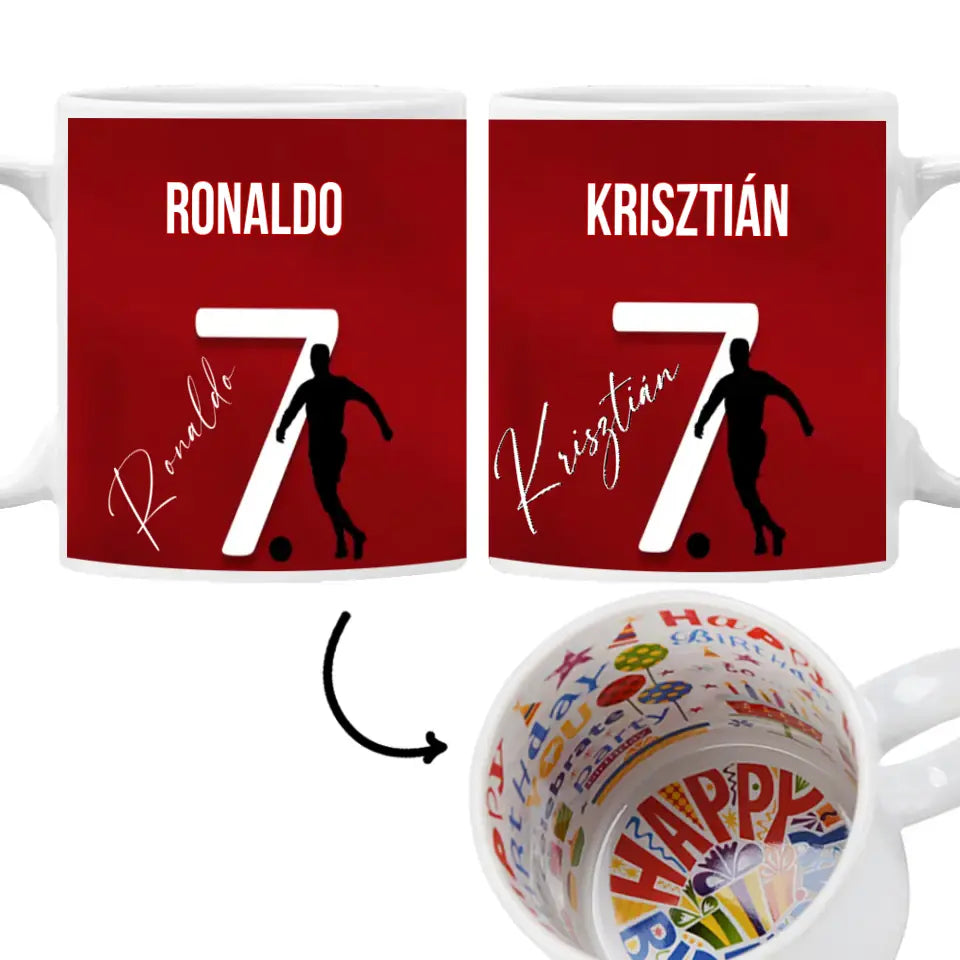 Ronaldo bögre szerkeszthető feliratokkal