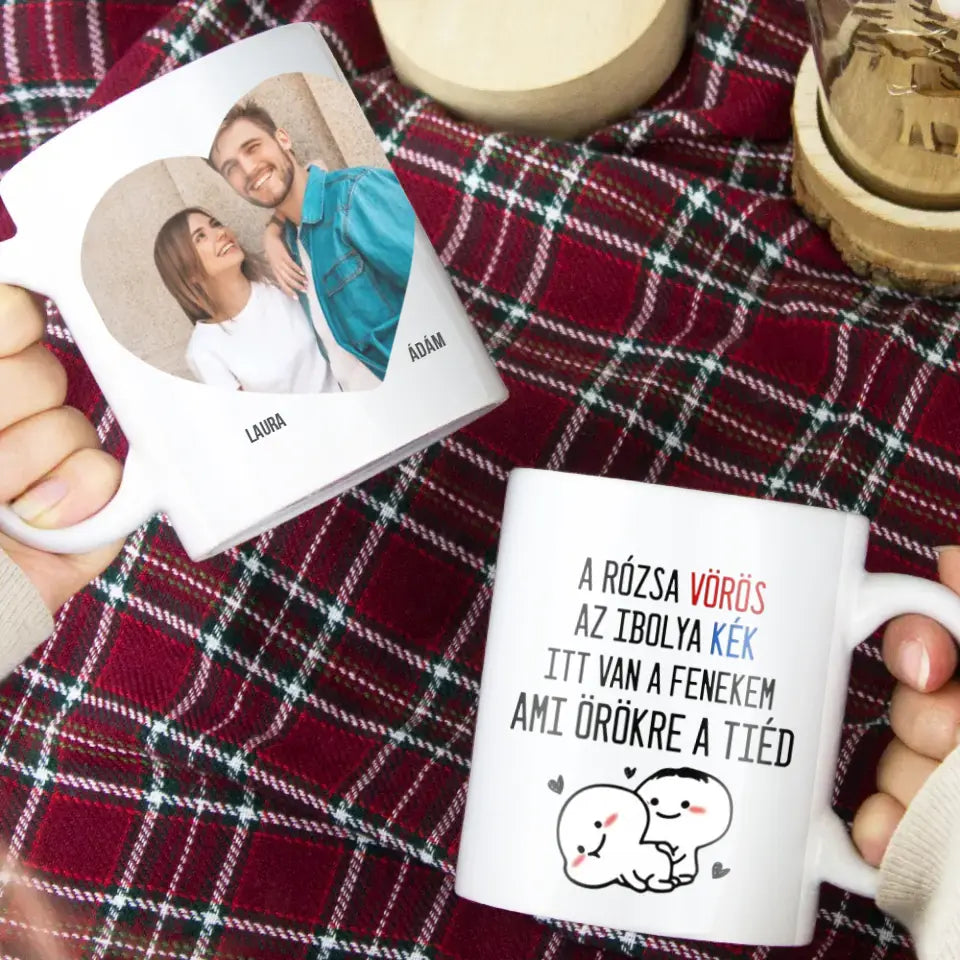  Választható vicces feliratos bögre fényképpel pároknak