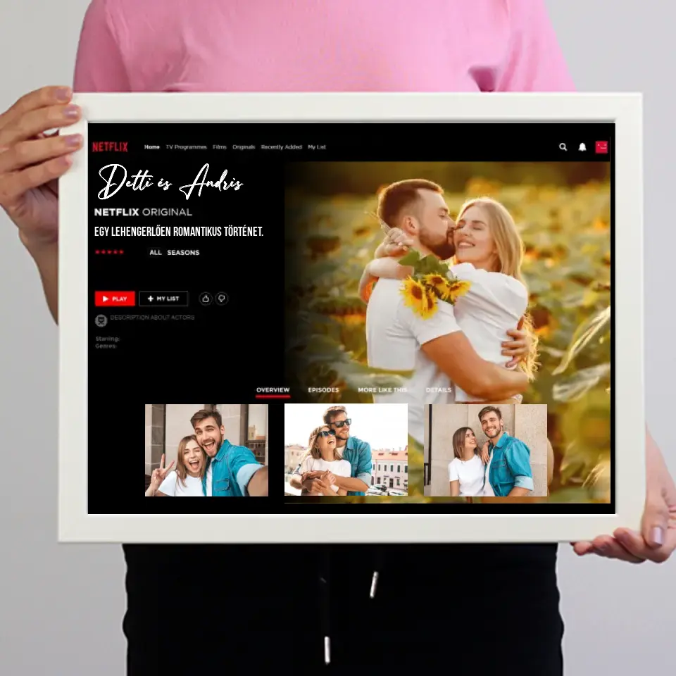 Netflix stílusú Valentin napi falikép pároknak