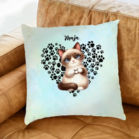 Aranyos szerkeszthető cicás telinyomatos Fullprint párna