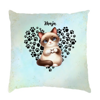 Aranyos szerkeszthető cicás telinyomatos Fullprint párna