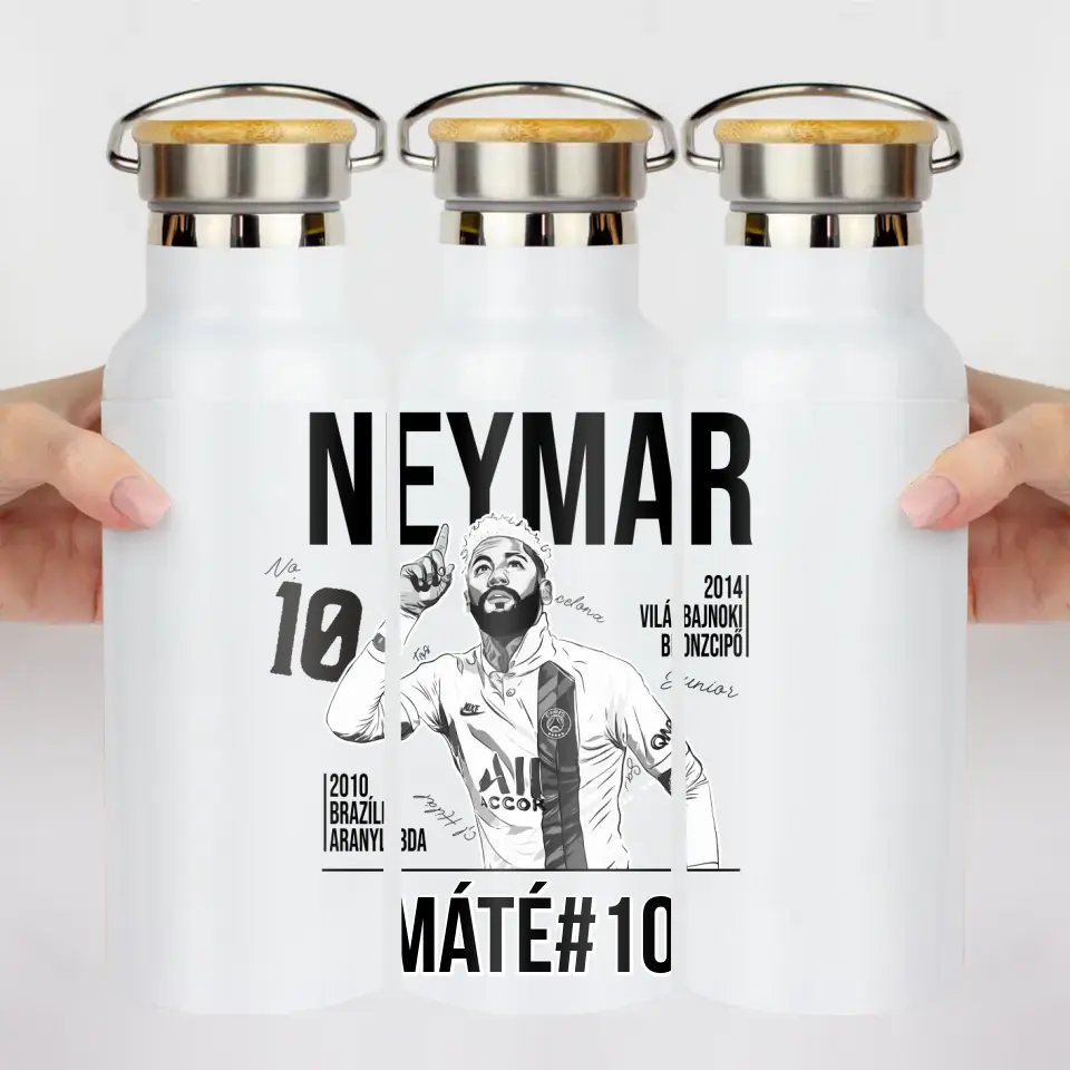 Személyre szabható Neymar focis ajándék kulacs gyerekeknek