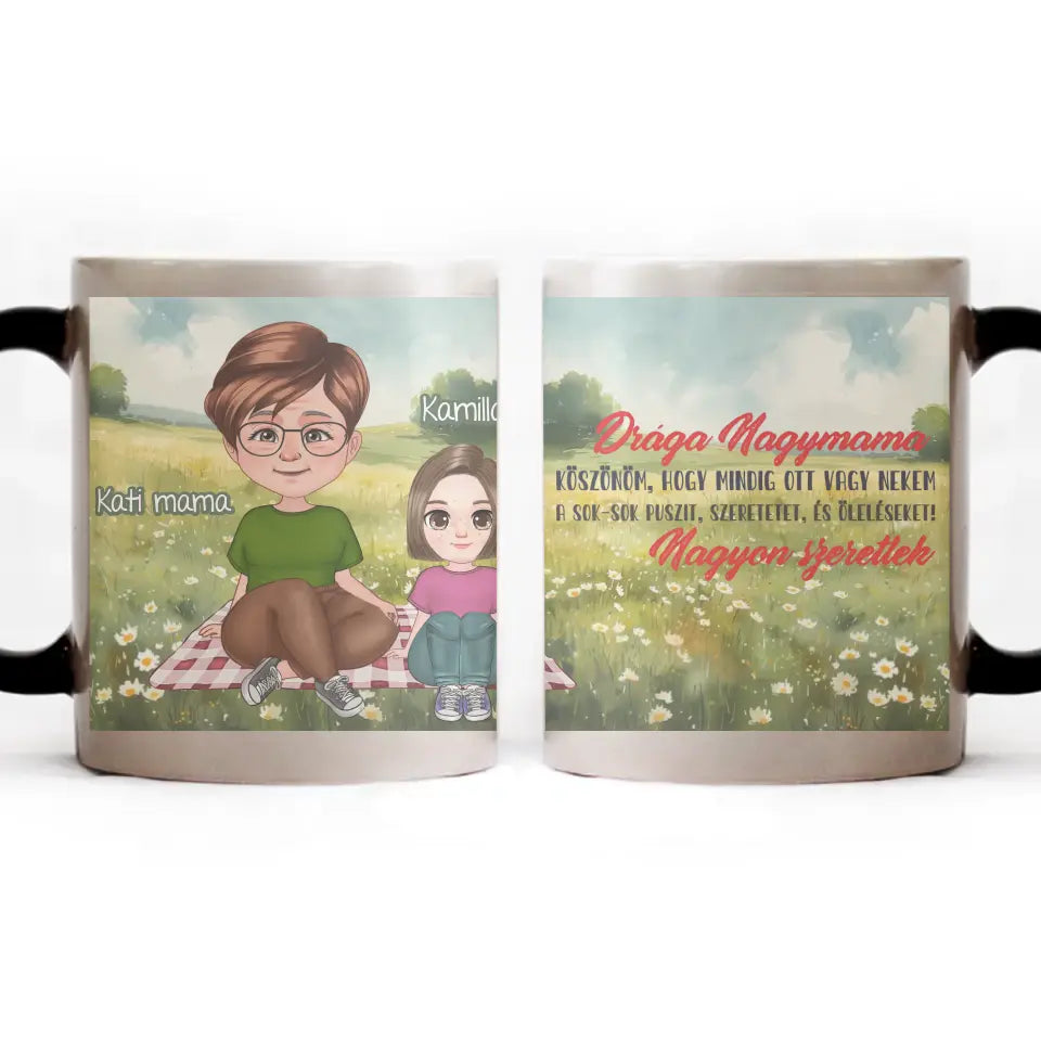 Drága Nagymama cuki karakteres egyedi anyák napi ajándék bögre nagymamáknak