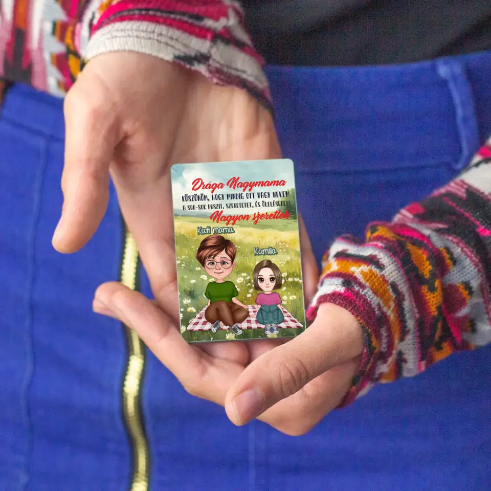 Drága Nagymama cuki karakteres egyedi anyák napi ajándék mágnes nagymamáknak