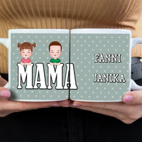 Szerkeszthető karakteres egyedi ajándék bögre Mama felirattal