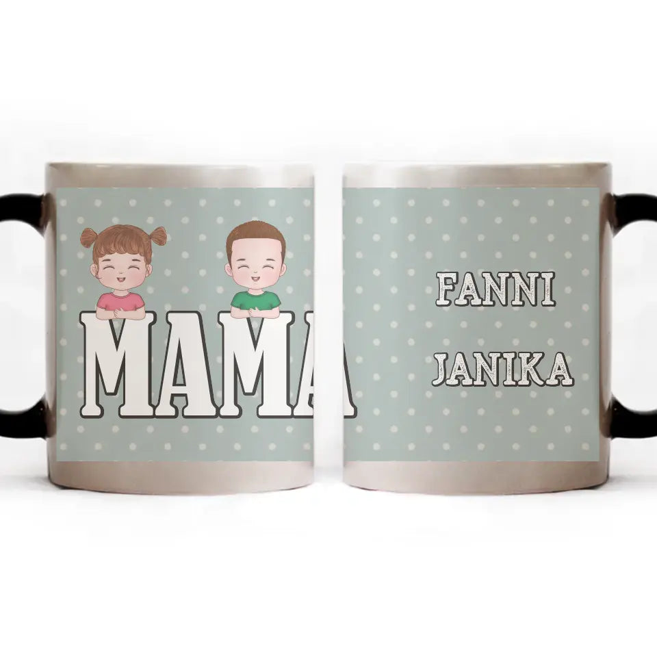 Szerkeszthető karakteres egyedi ajándék bögre Mama felirattal