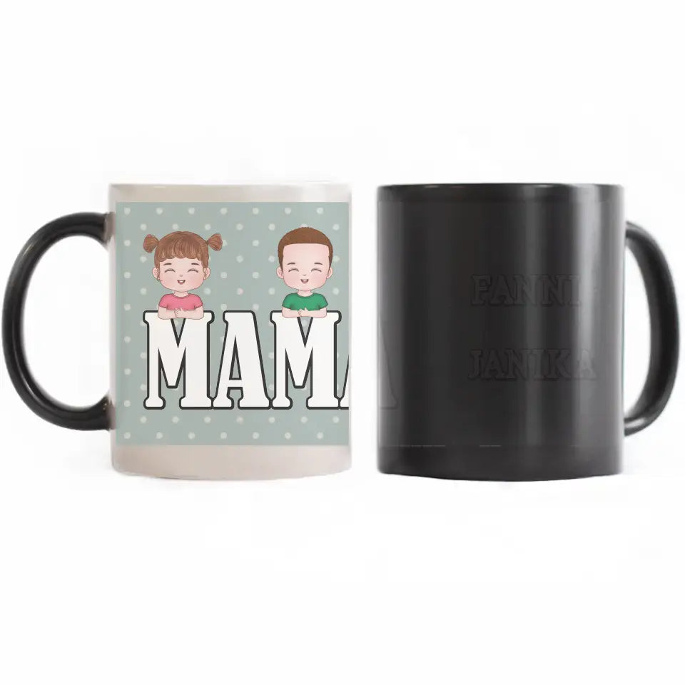 Szerkeszthető karakteres egyedi ajándék bögre Mama felirattal