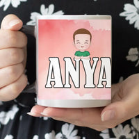 Szerkeszthető karakteres egyedi ajándék bögre Anya felirattal