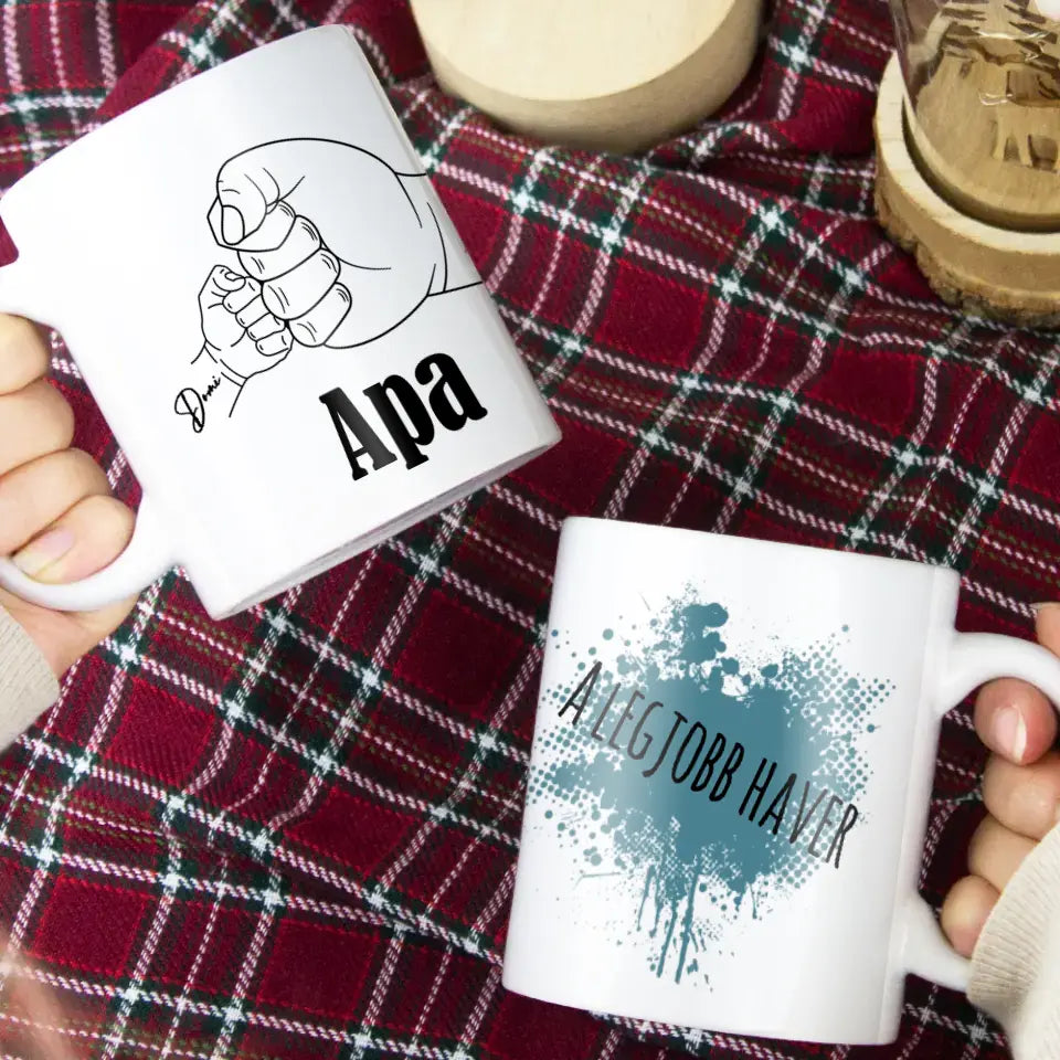 Szerkeszthető egyedi neves ajándék bögre Apáknak