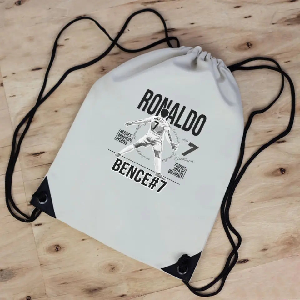 Személyre szabható ajándék focis tornazsák - Cristiano Ronaldo