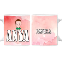 Szerkeszthető karakteres egyedi ajándék bögre Anya felirattal