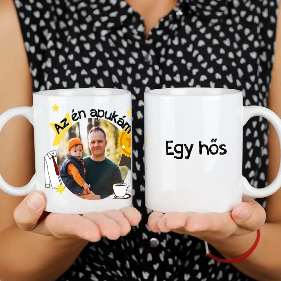 Egyedi képes szerkeszthető bögre Apáknak