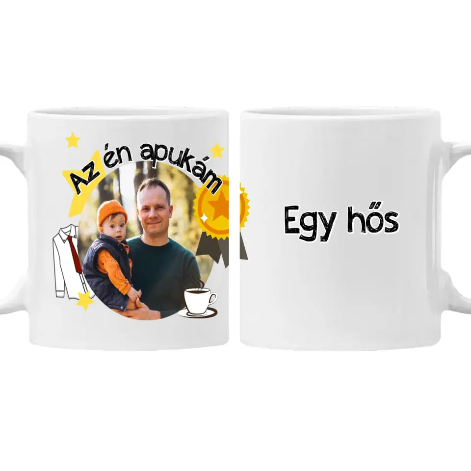 Egyedi képes szerkeszthető bögre Apáknak