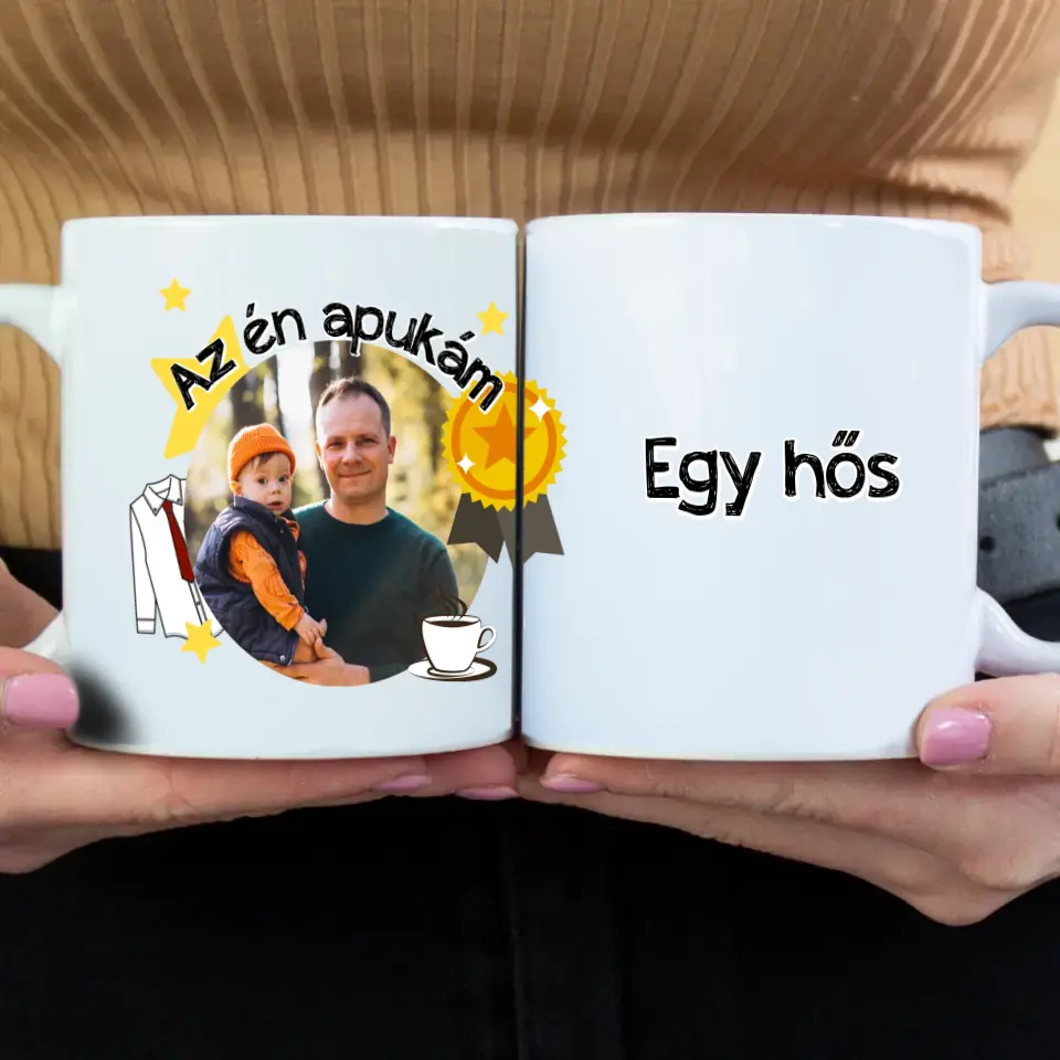 Egyedi képes szerkeszthető bögre Apáknak