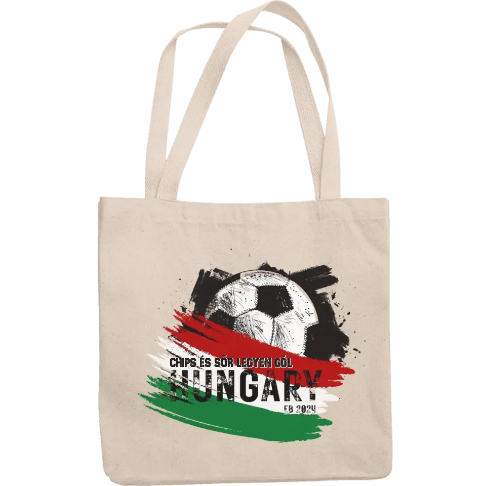 Személyre szabható EB 2024 focis ajándék vászontáska - magyar csapat