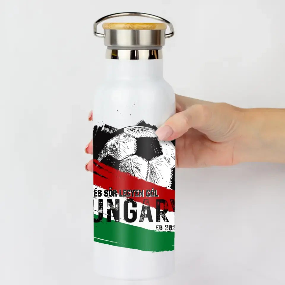 Személyre szabható EB 2024 focis ajándék kulacs - magyar csapat