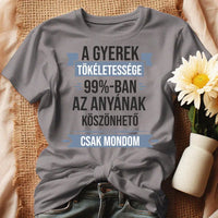 A gyerek tökéletessége szerkeszthető női póló szürke