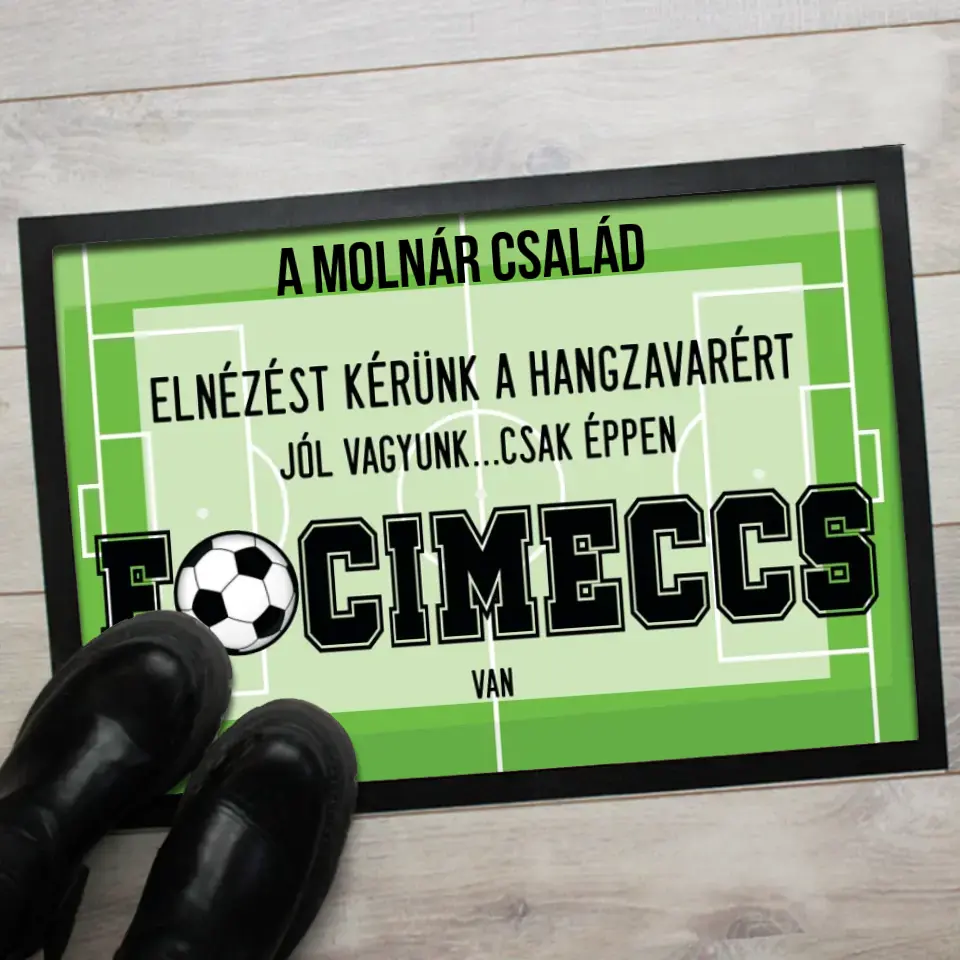 Egyedi neves lábtörlő foci szurkolóknak