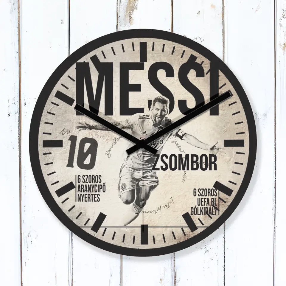 Egyedi focis ajándék falióra - Messi
